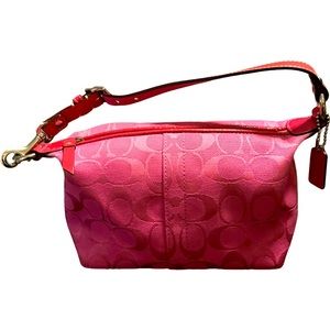 Y2K Vintage Coach Pink Demi Bag in Signature Jacquard